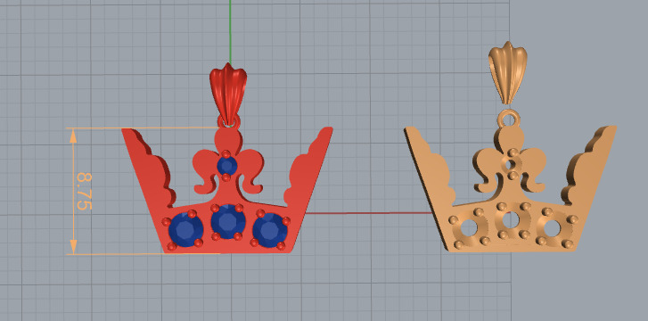 3d printing crown necklace pendant printable 3dmodel 3dm stl  3D print model_8