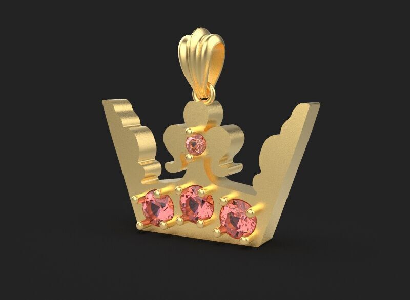 3d printing crown necklace pendant printable 3dmodel 3dm stl  3D print model_17
