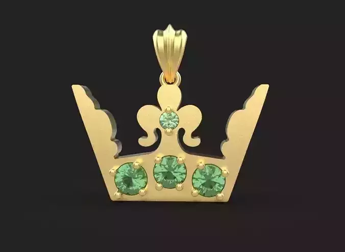 3d printing crown necklace pendant printable 3dmodel 3dm stl  3D print model