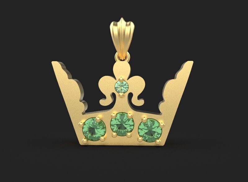 3d printing crown necklace pendant printable 3dmodel 3dm stl  3D print model_23