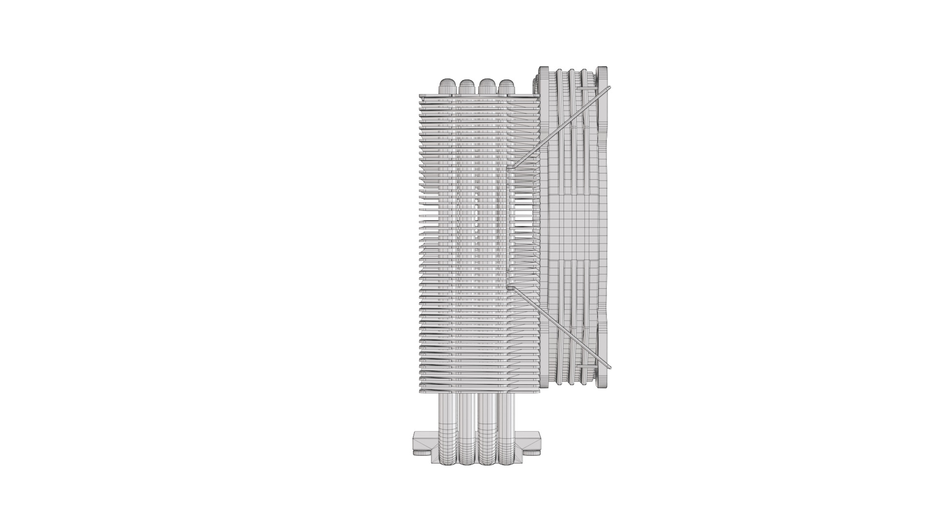 CPU Cooler 4Pipes 120mm Low-poly 3D model_24