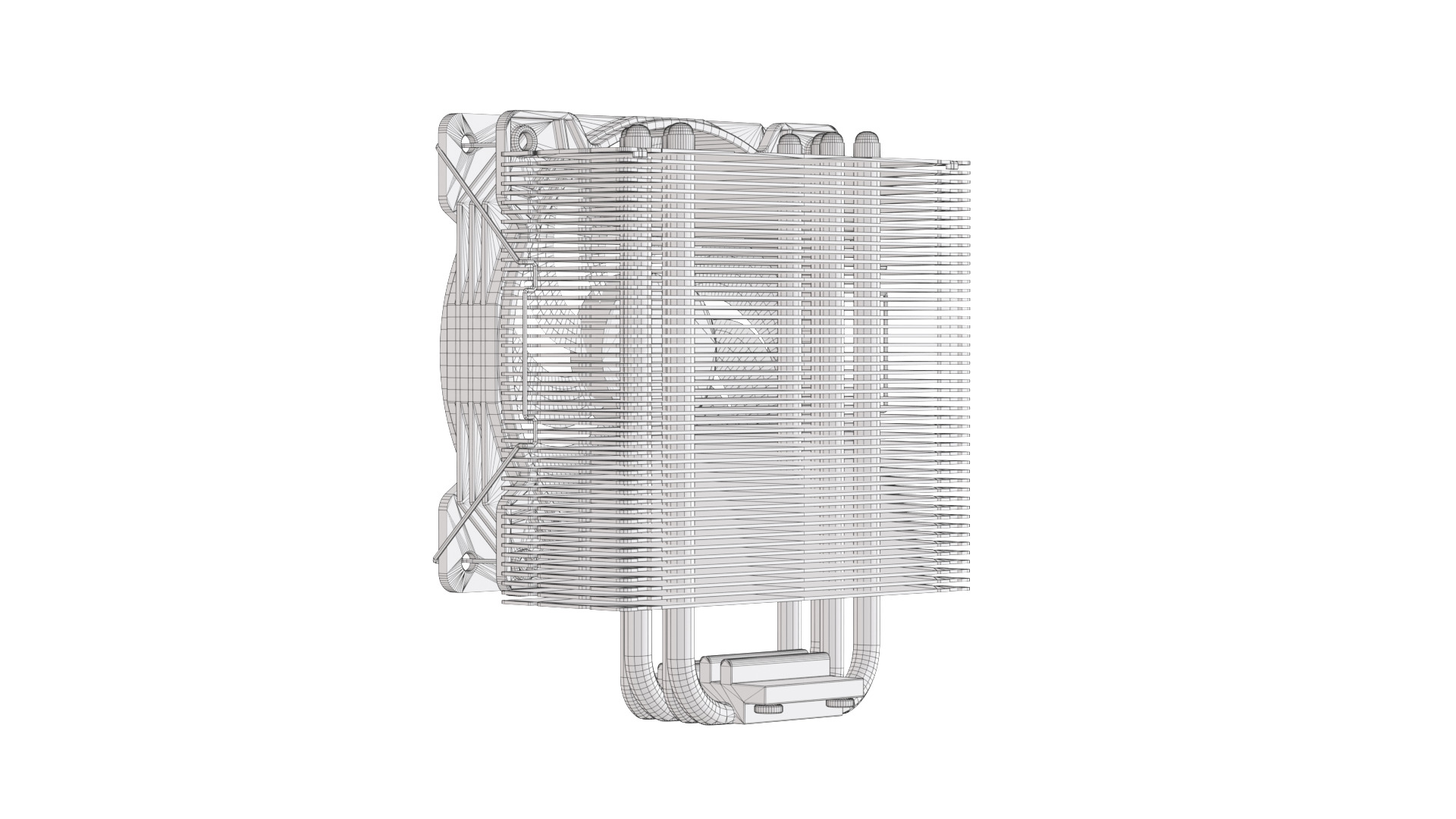 CPU Cooler 4Pipes 120mm Low-poly 3D model_21