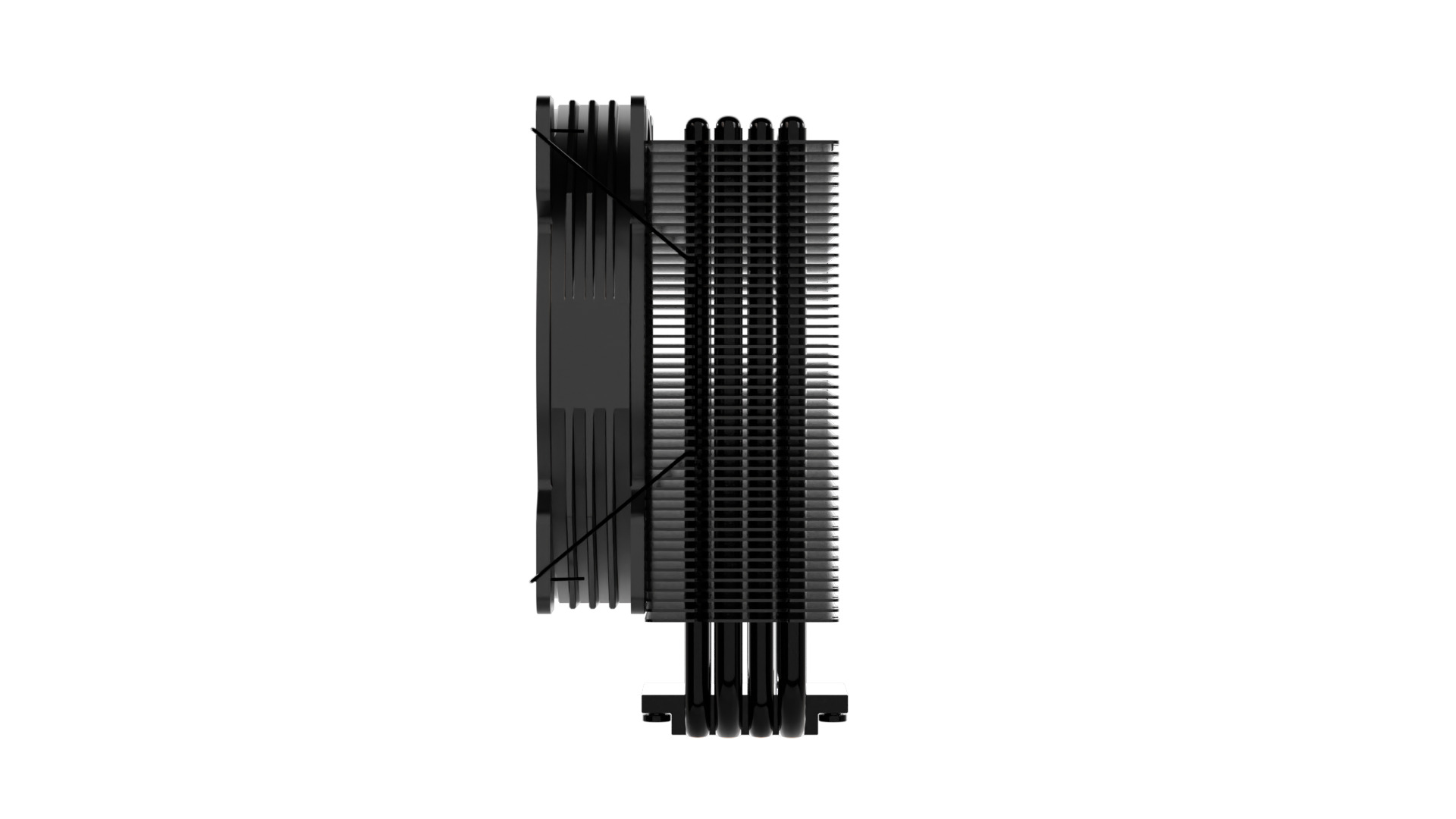 CPU Cooler 4Pipes 120mm Low-poly 3D model_3