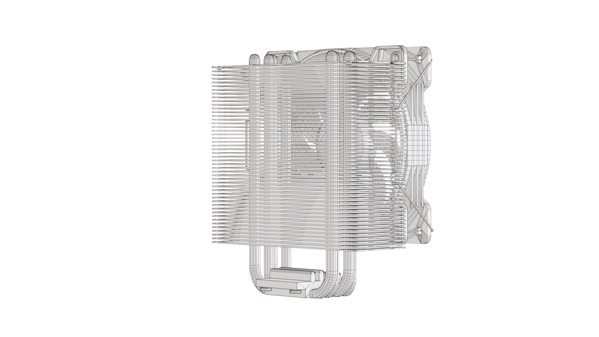 CPU Cooler 4Pipes 120mm Low-poly 3D model_23