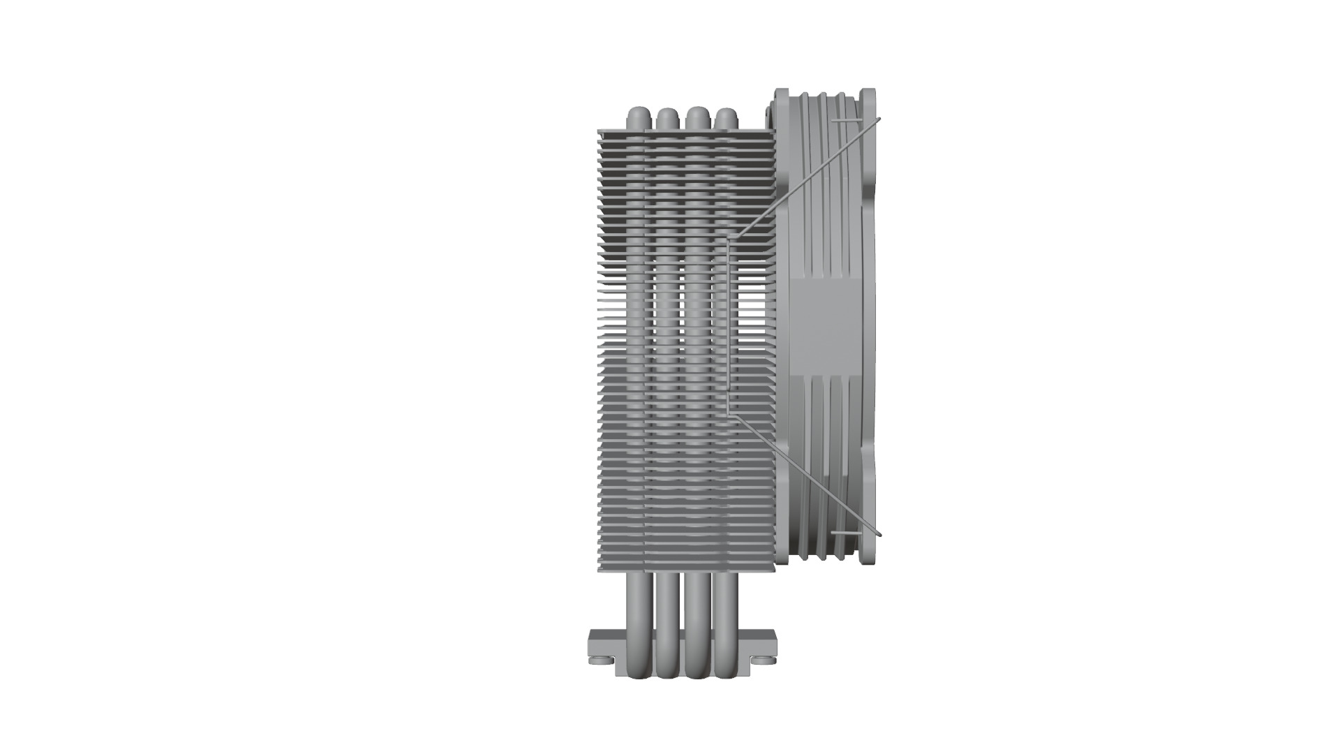 CPU Cooler 4Pipes 120mm Low-poly 3D model_15