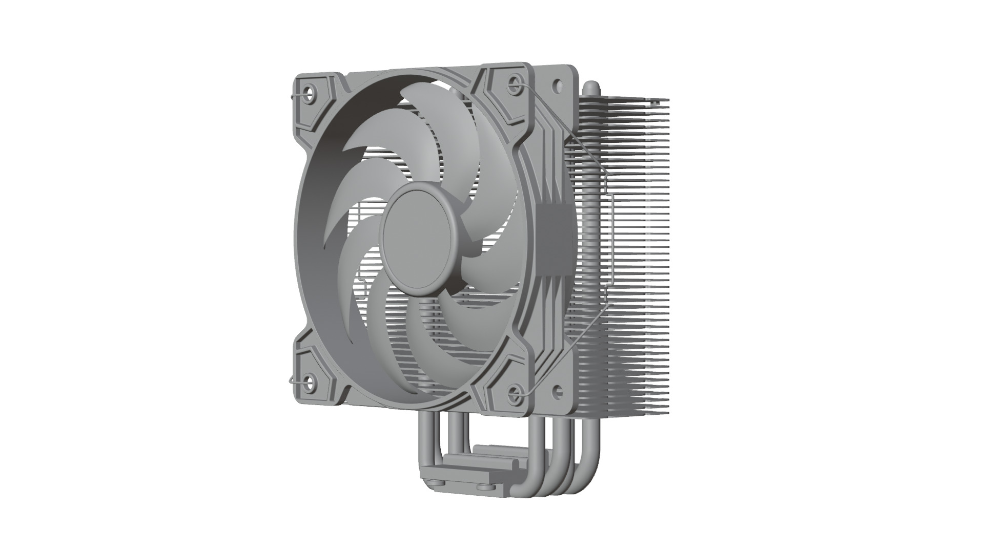 CPU Cooler 4Pipes 120mm Low-poly 3D model_10