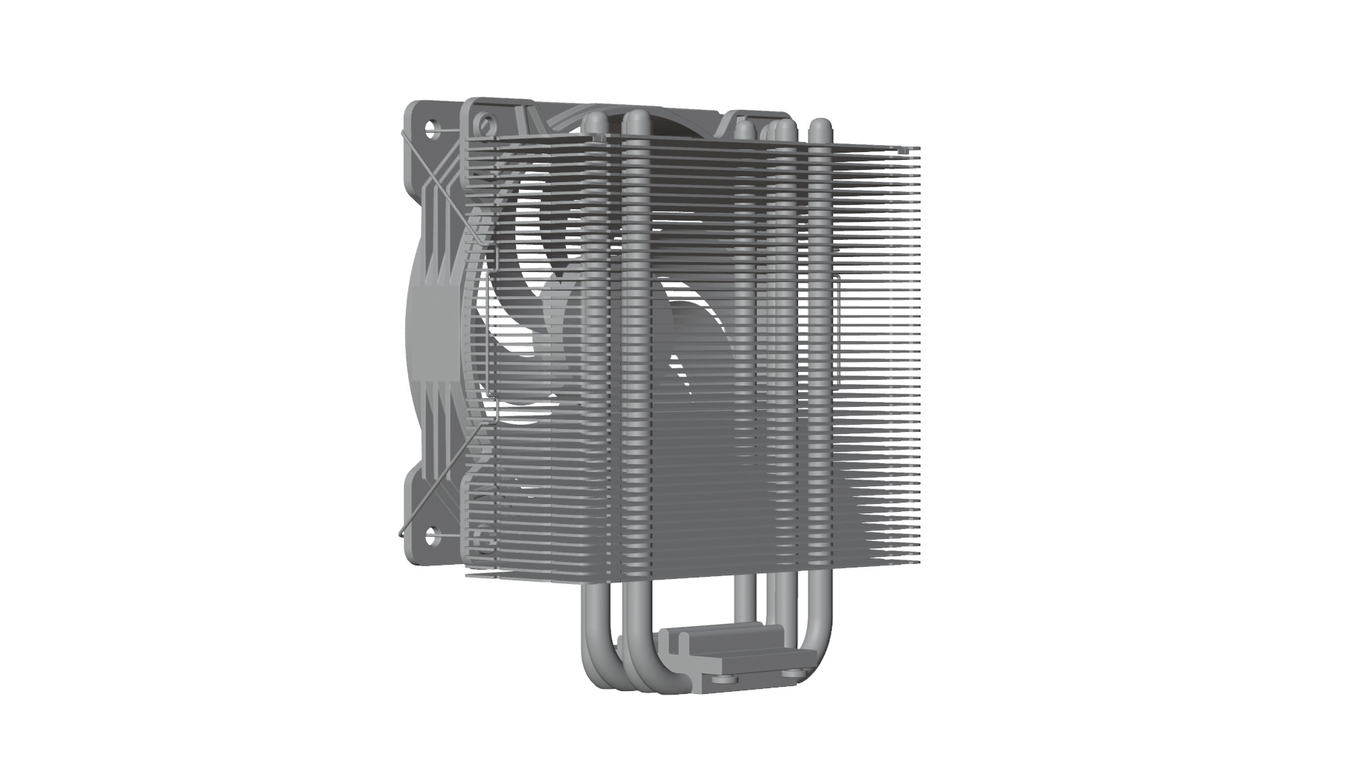 CPU Cooler 4Pipes 120mm Low-poly 3D model_12