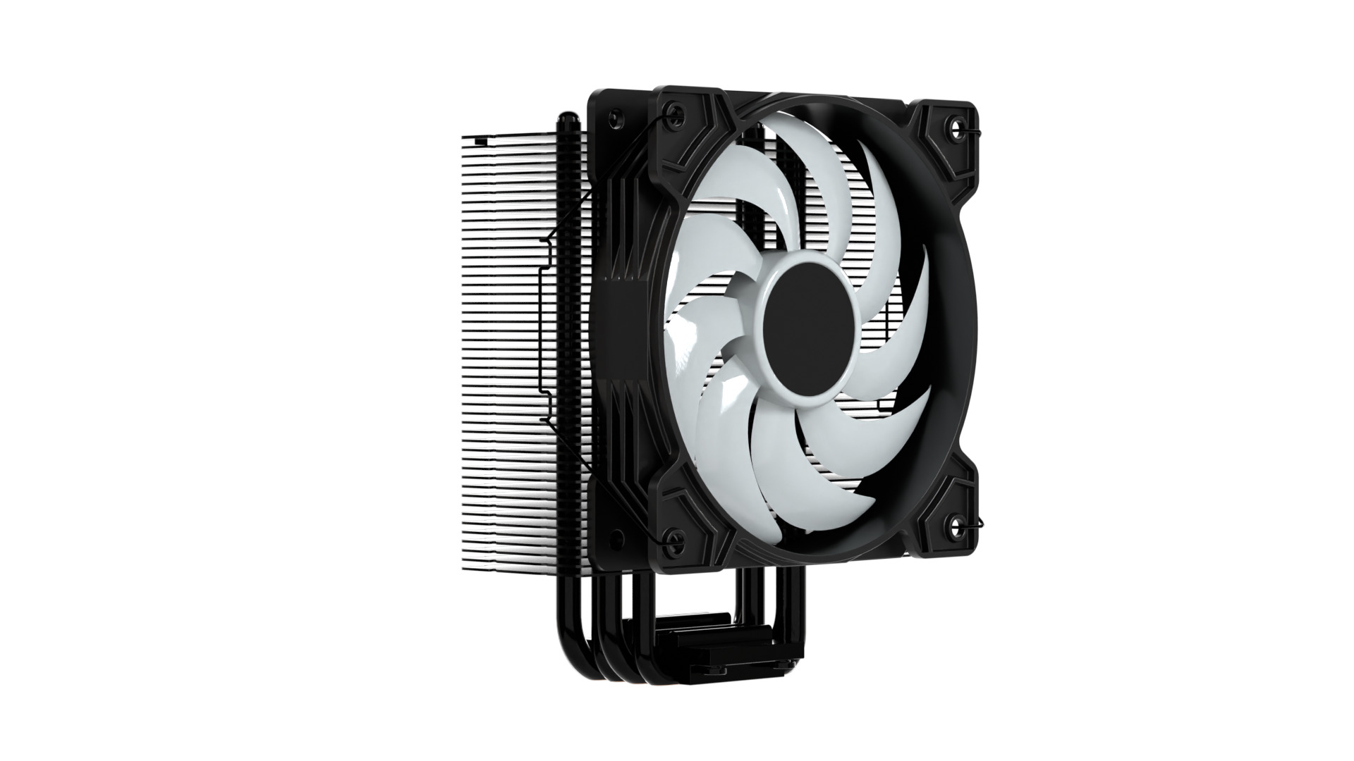 CPU Cooler 4Pipes 120mm Low-poly 3D model_8