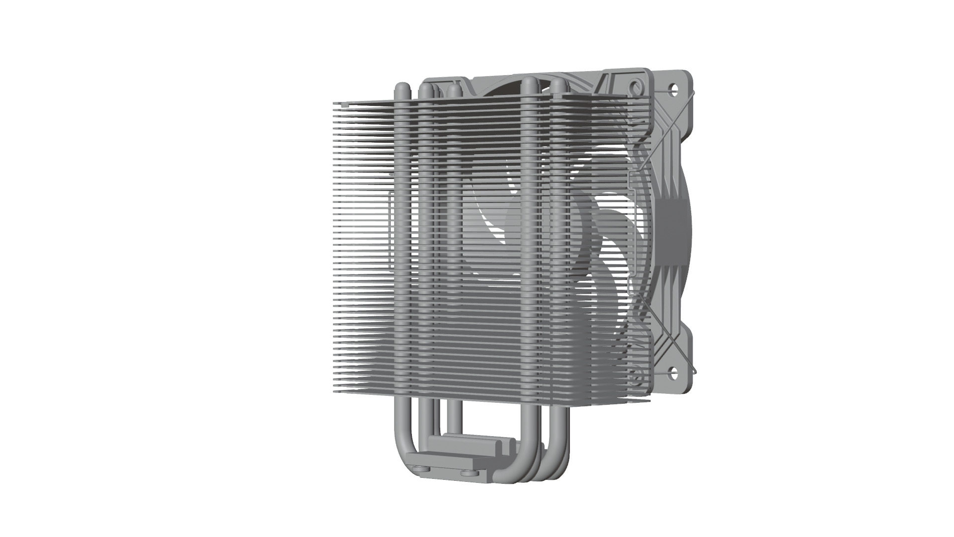 CPU Cooler 4Pipes 120mm Low-poly 3D model_14