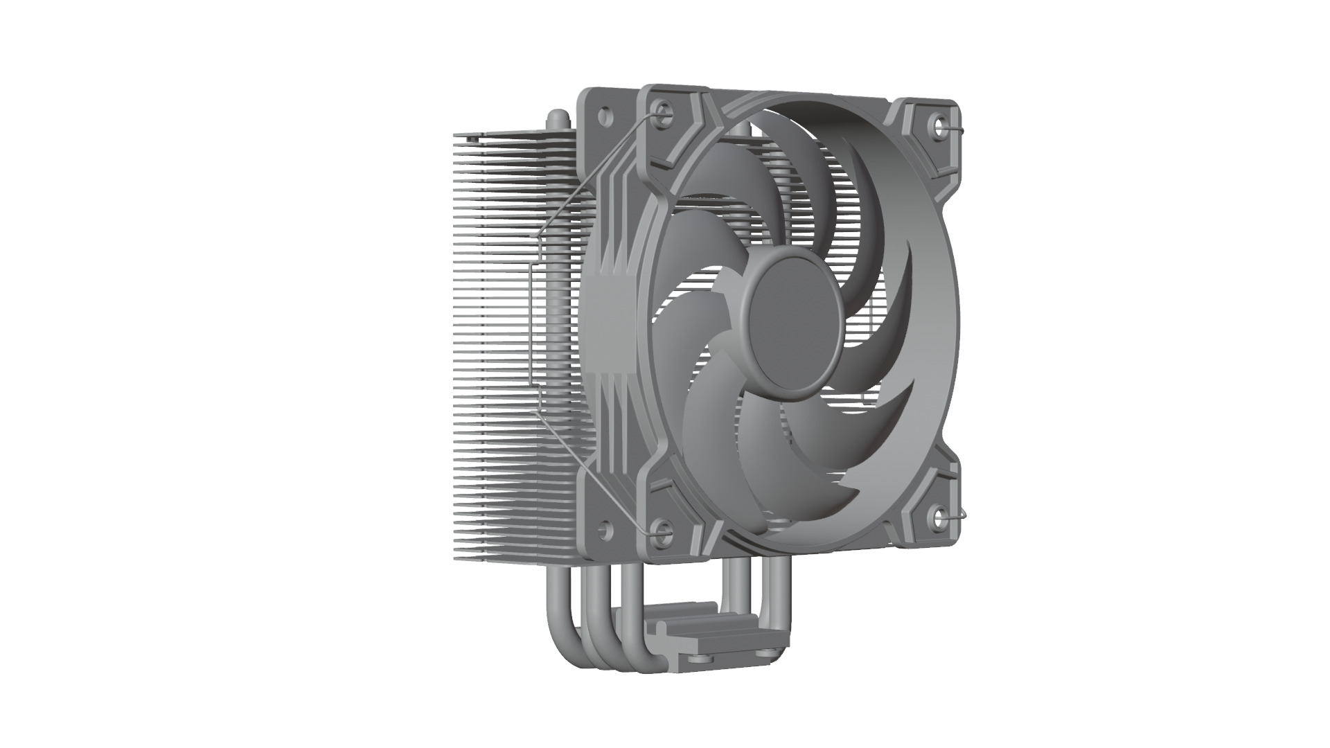 CPU Cooler 4Pipes 120mm Low-poly 3D model_16
