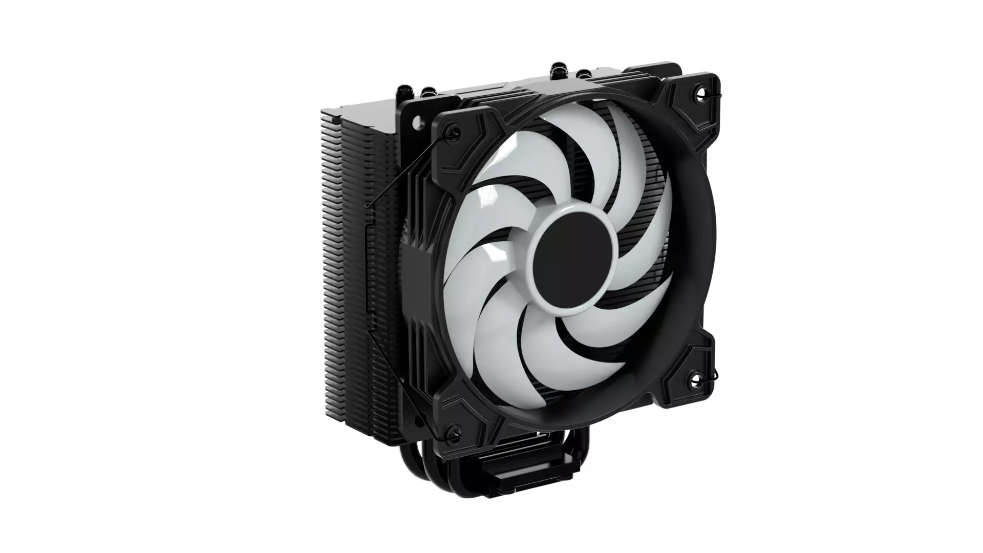 CPU Cooler 4Pipes 120mm Low-poly 3D model_0