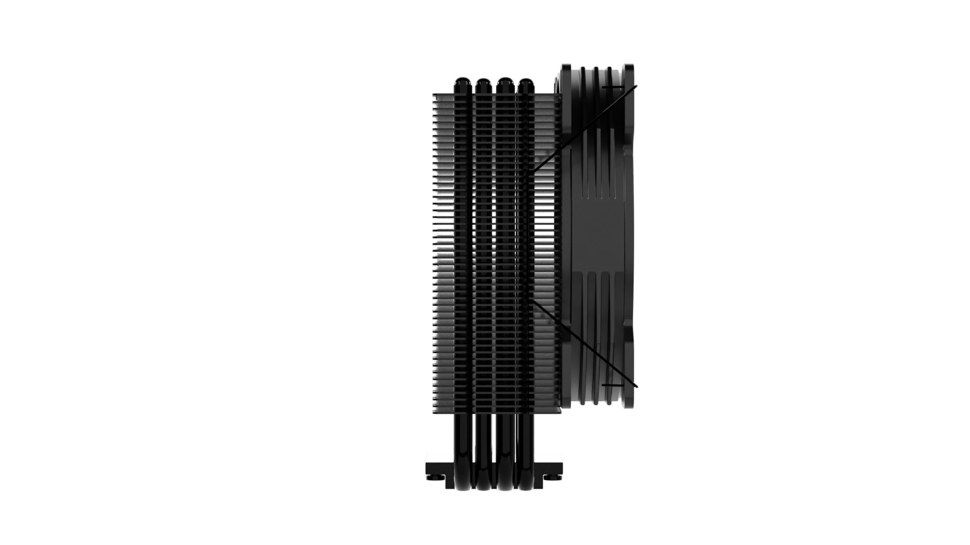 CPU Cooler 4Pipes 120mm Low-poly 3D model_7