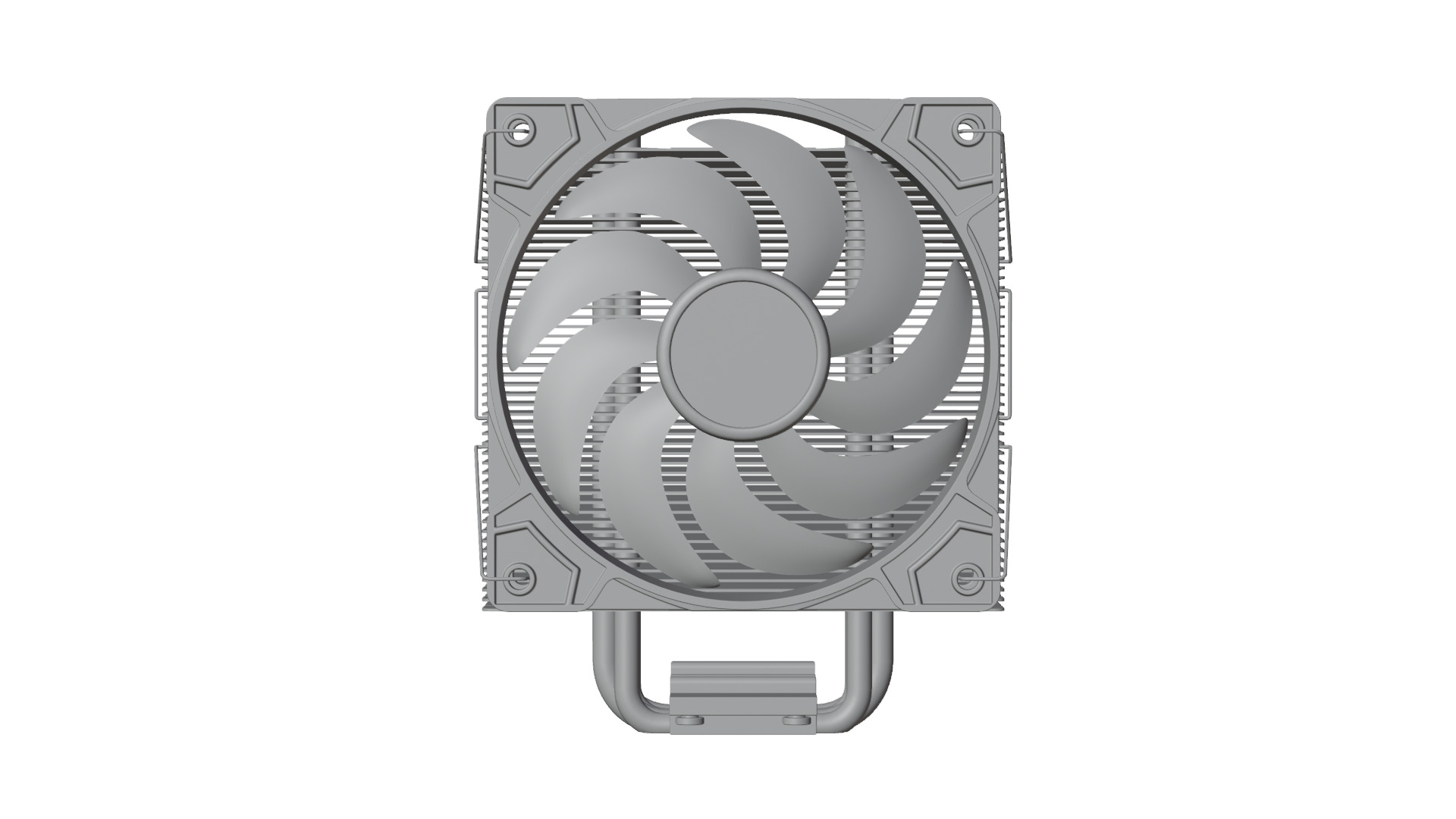 CPU Cooler 4Pipes 120mm Low-poly 3D model_9