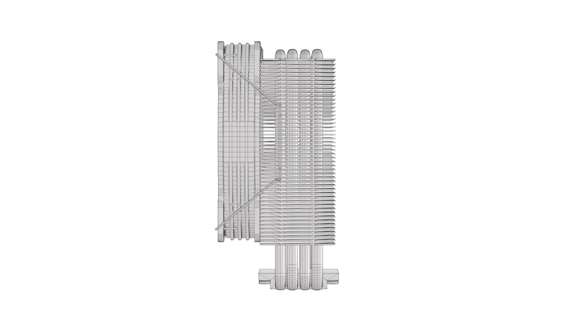 CPU Cooler 4Pipes 120mm Low-poly 3D model_20