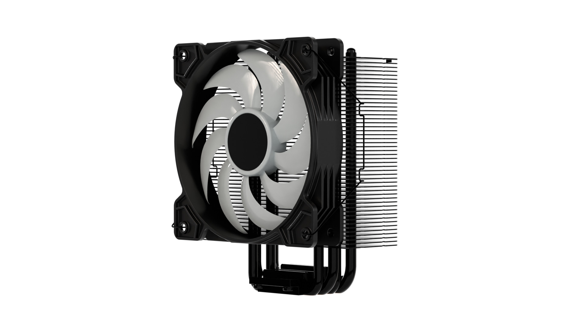 CPU Cooler 4Pipes 120mm Low-poly 3D model_2