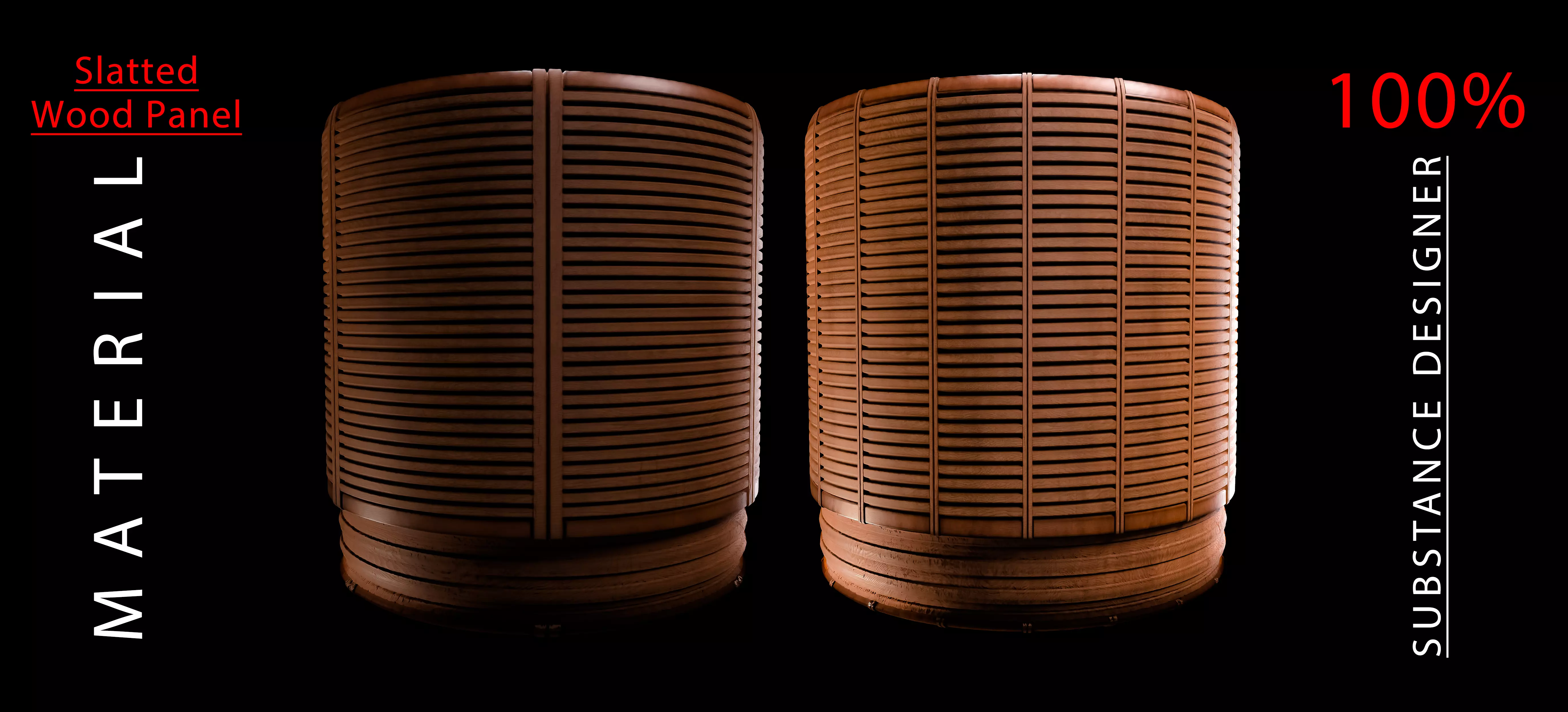 Slatted Wood Panel material Texture