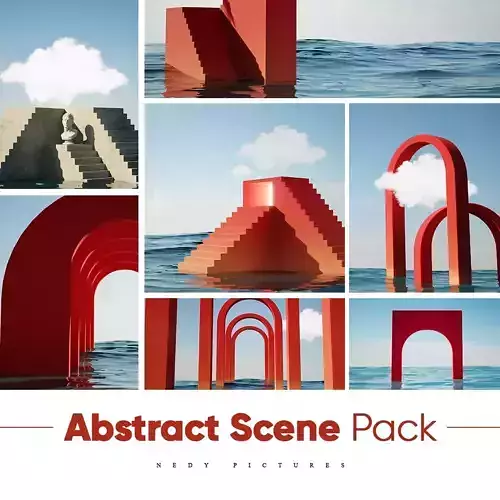 8 Abstract Blender Scene Pack Low-poly 3D model