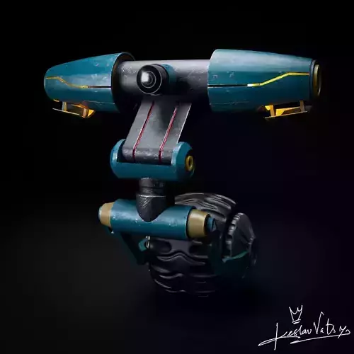Surveillance Bot Robot Low-poly 3D model