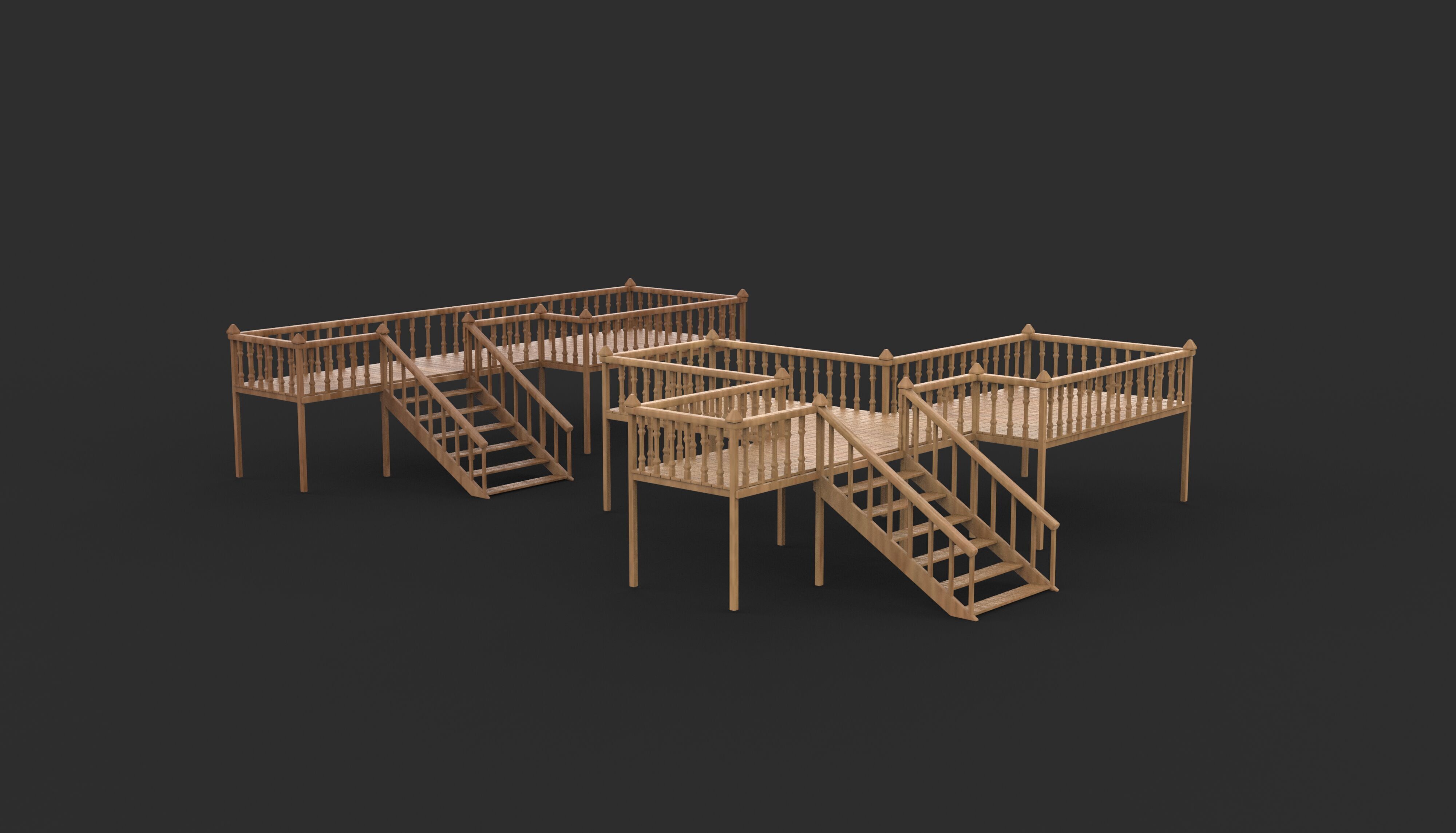 Deck Veranda 3D model_7