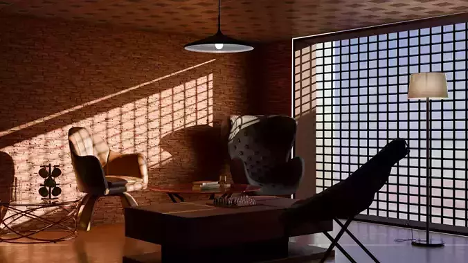 Modern Sunlit Lounge with Artistic Interiors