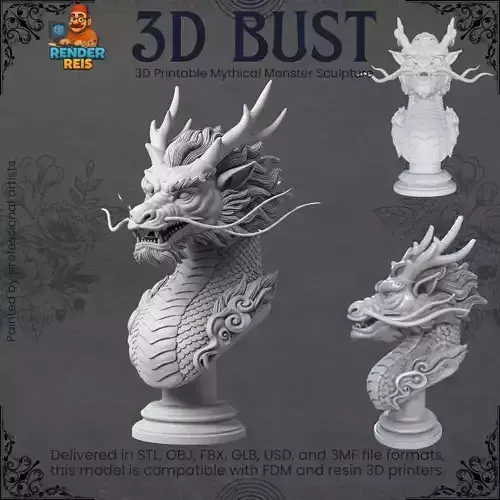 3D Printable Mythological Eastern Dragon Statue 3D print model