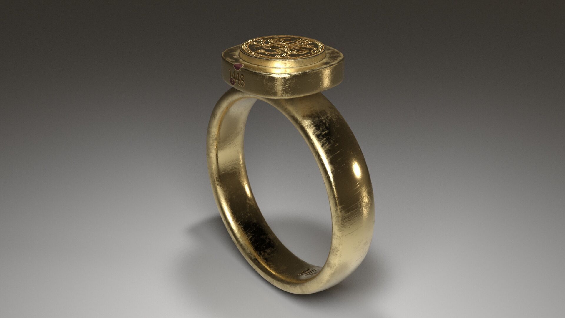 Dracula ring Low-poly 3D model_3