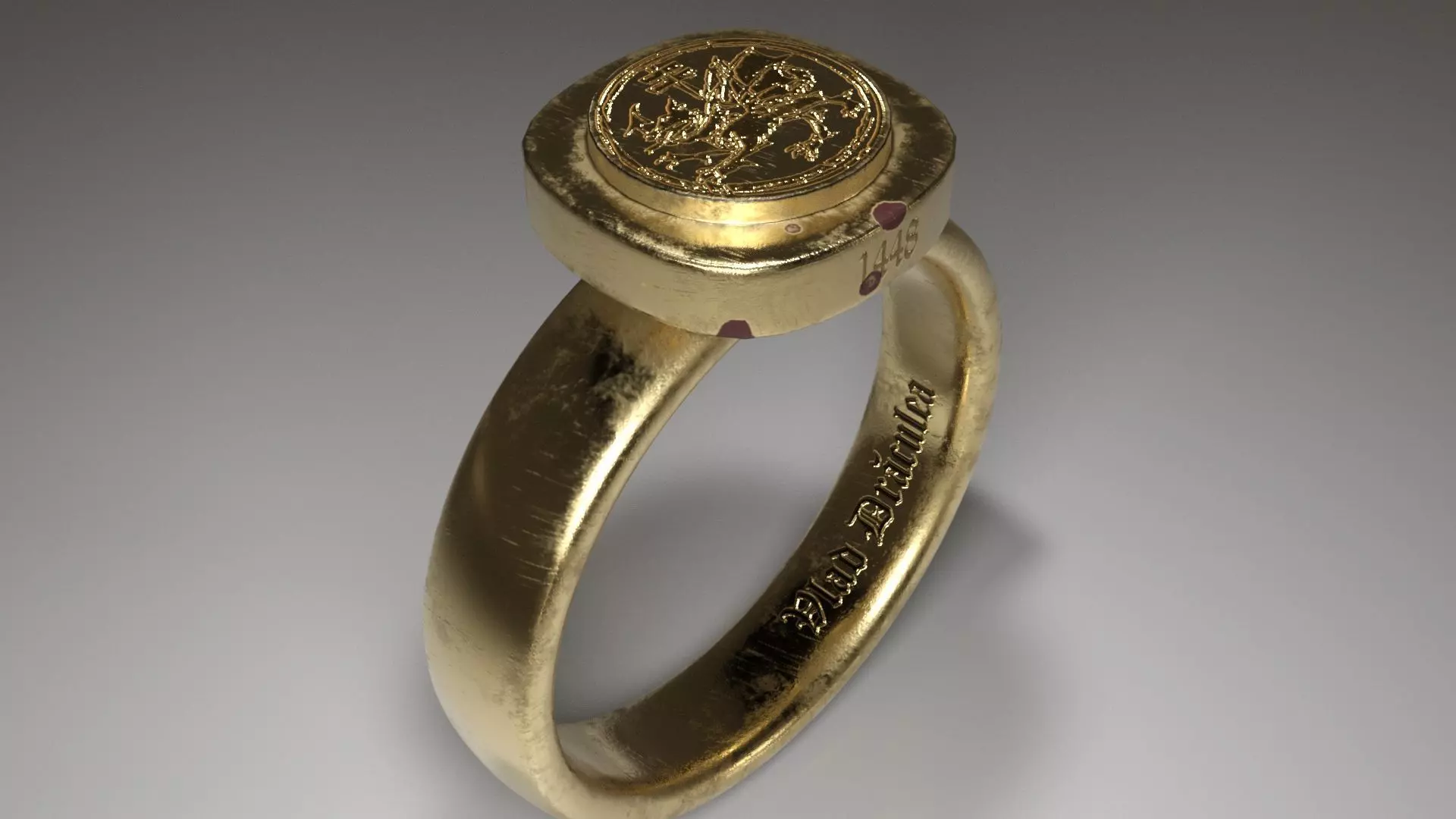 Dracula ring Low-poly 3D model_0