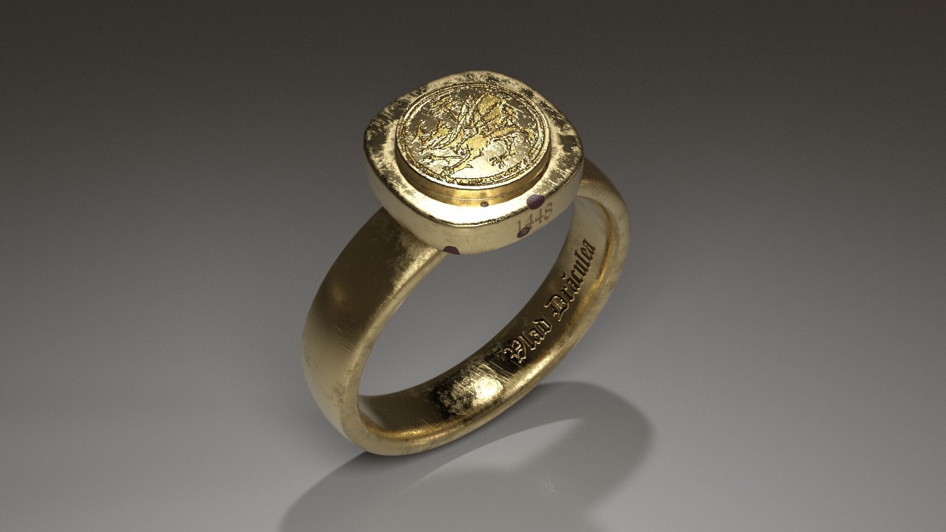 Dracula ring Low-poly 3D model_6