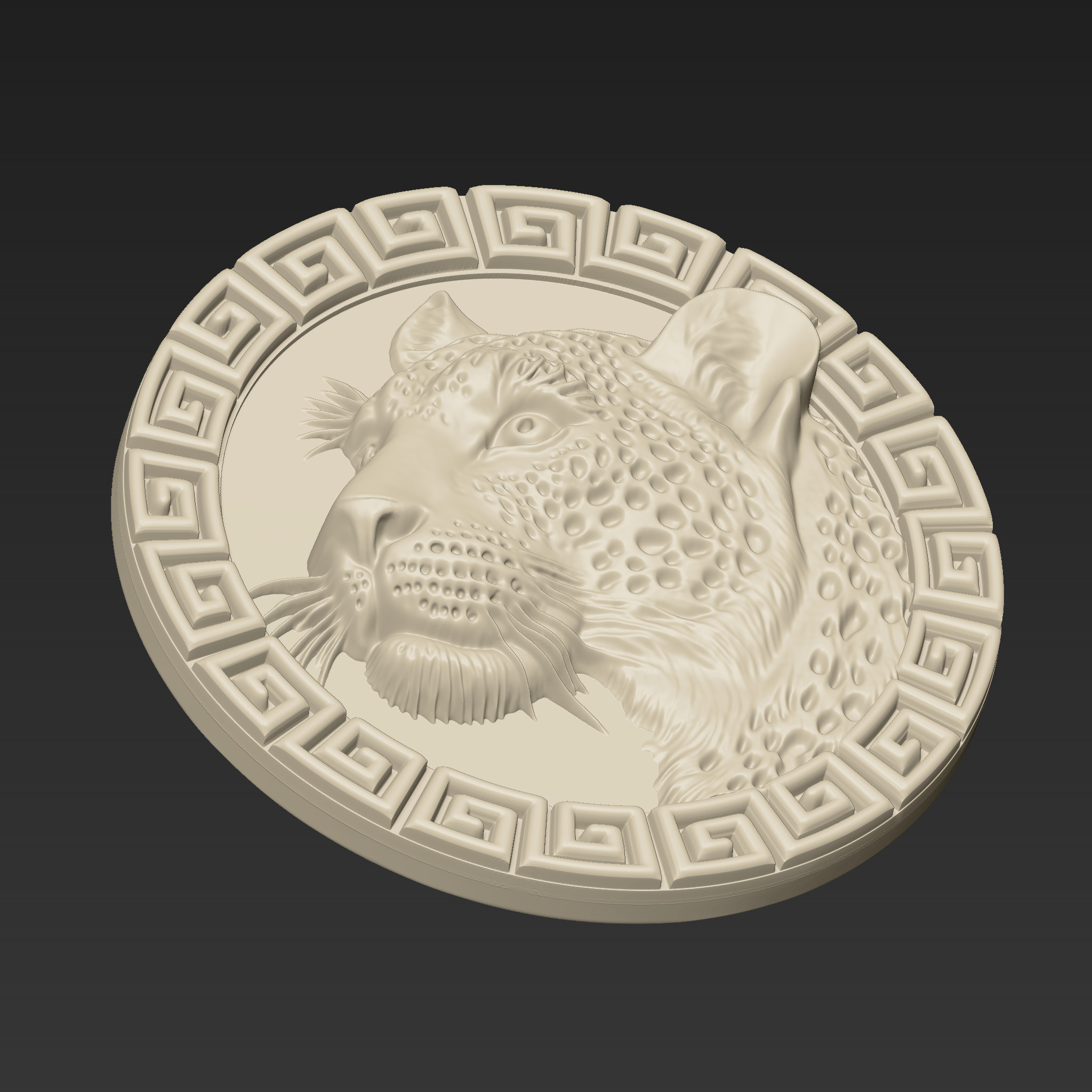 Leopard Head Pendant A35 3D print model_4