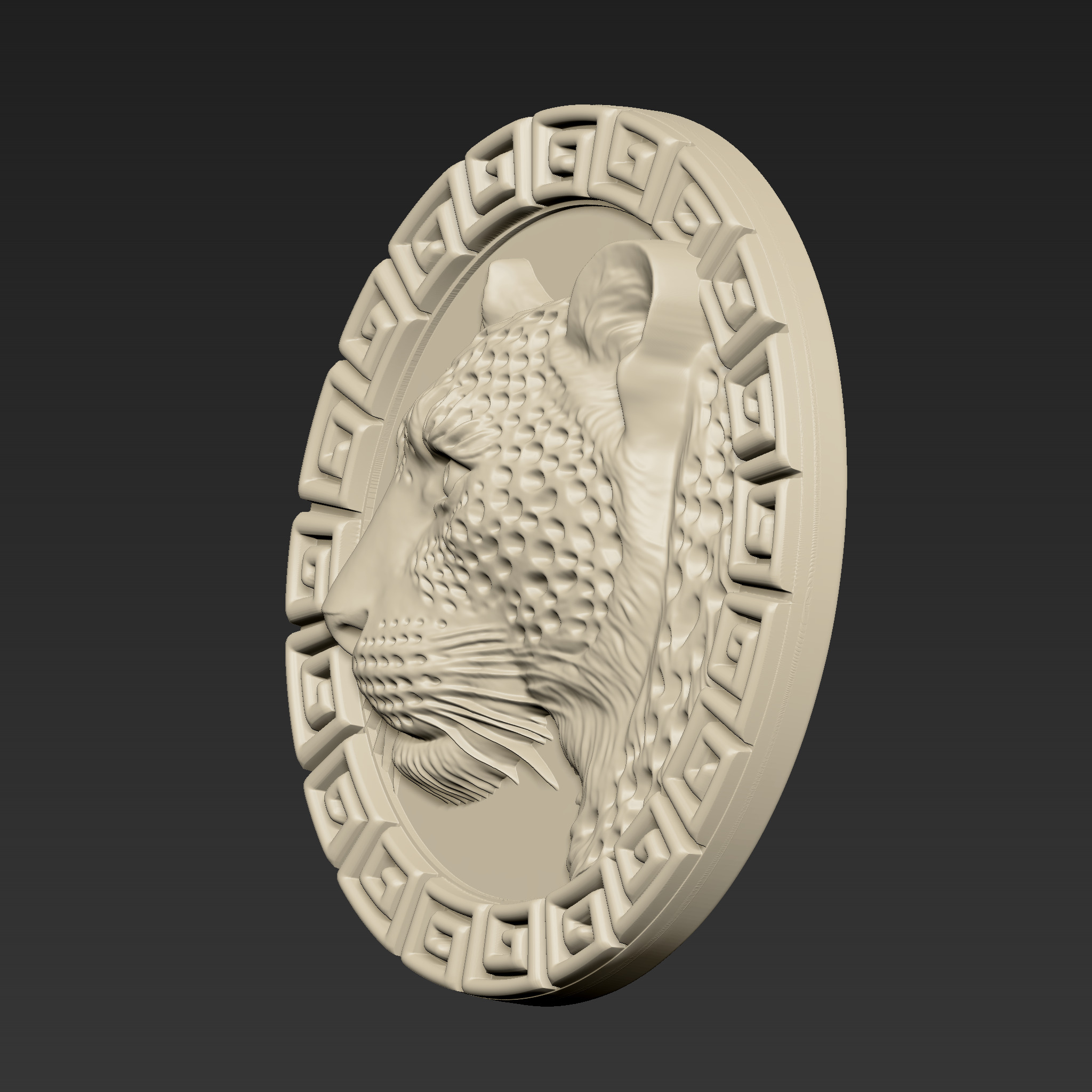 Leopard Head Pendant A35 3D print model_3