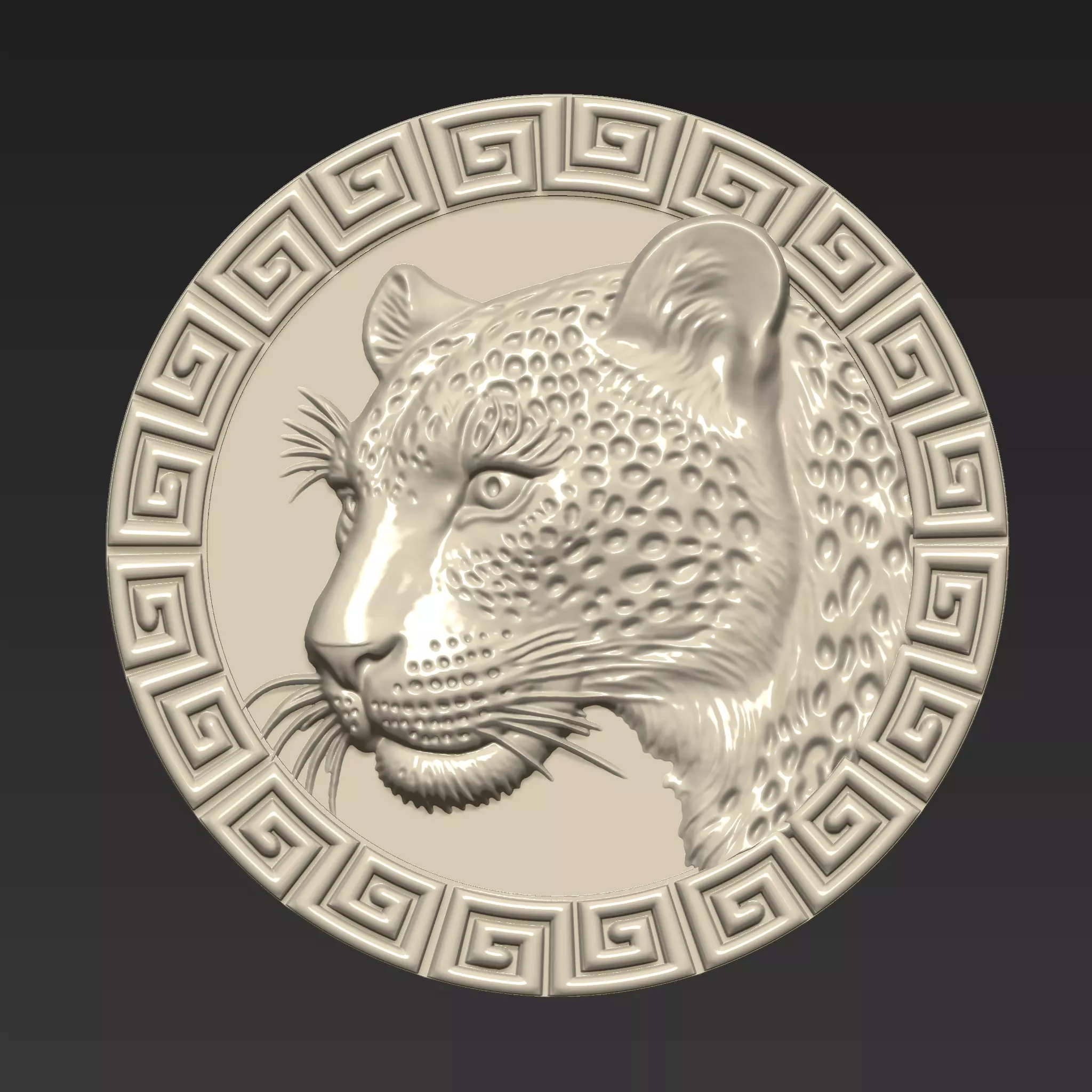 Leopard Head Pendant A35 3D print model_0