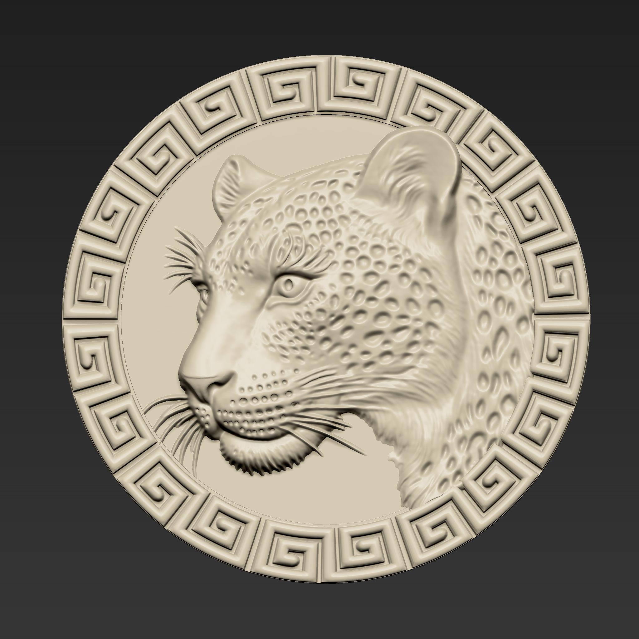 Leopard Head Pendant A35 3D print model_1
