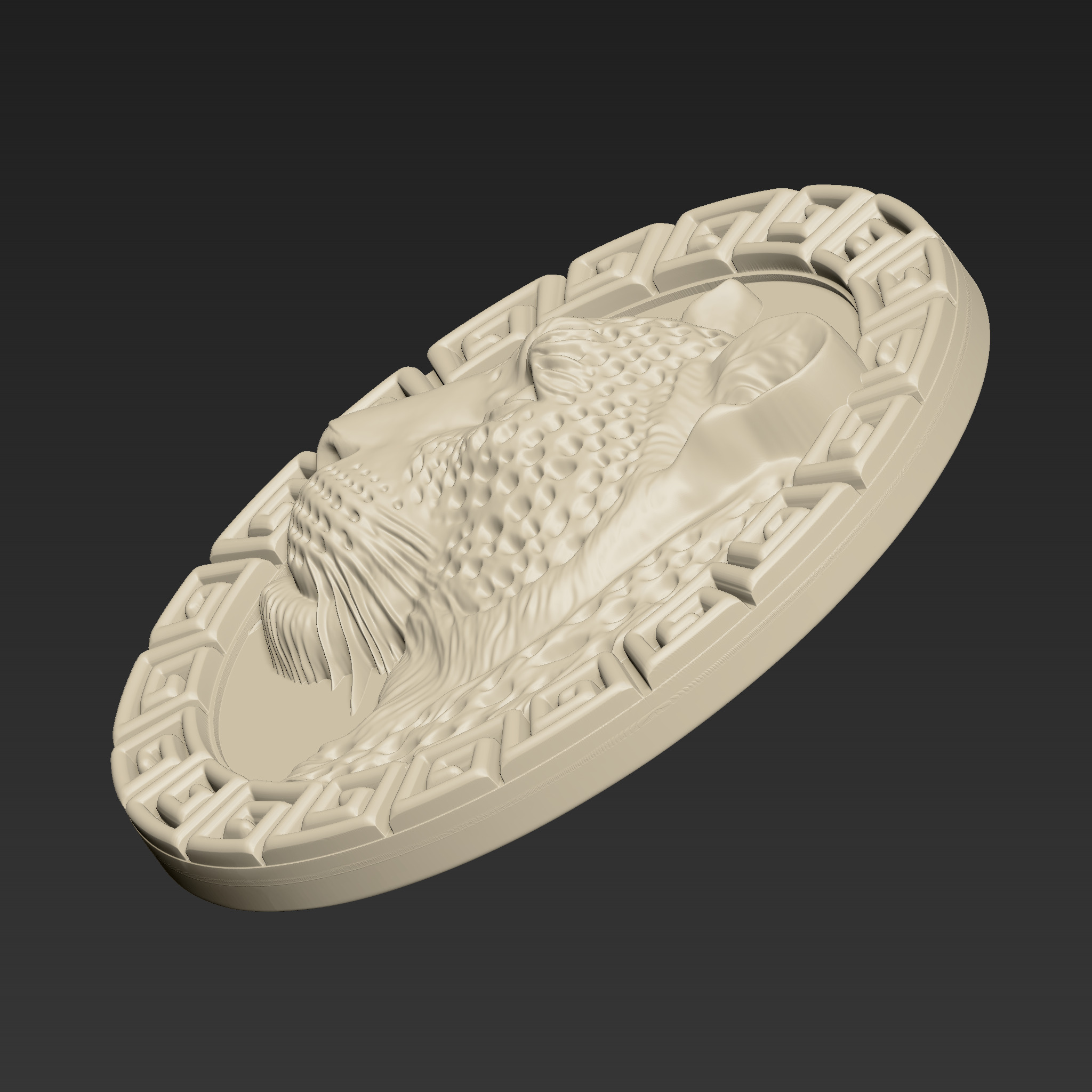 Leopard Head Pendant A35 3D print model_6