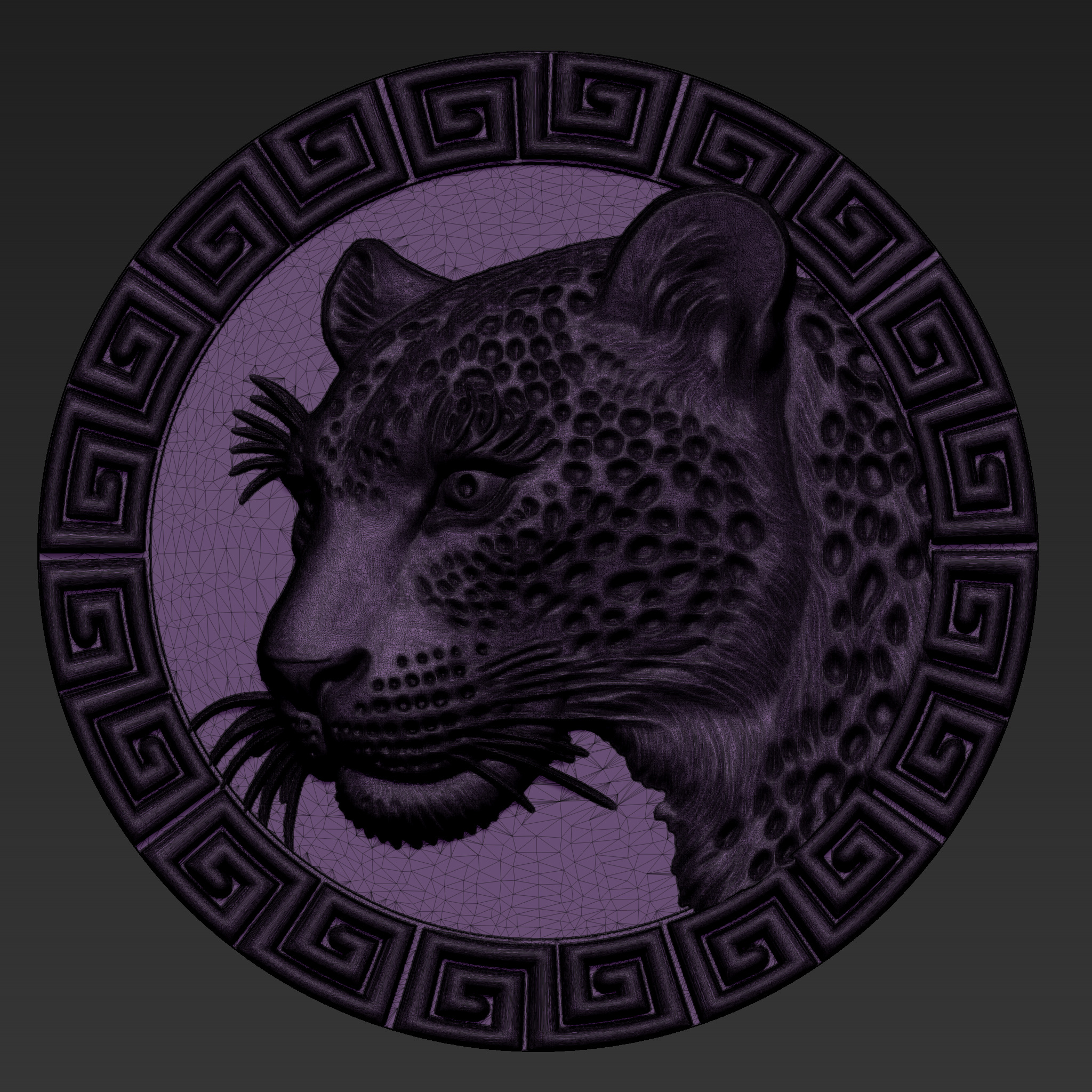 Leopard Head Pendant A35 3D print model_8