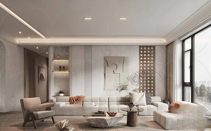 WABI SABI STYLE 3D MODELS  LIVING ROOM  3D model
