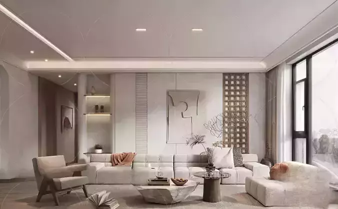 WABI SABI STYLE 3D MODELS  LIVING ROOM 