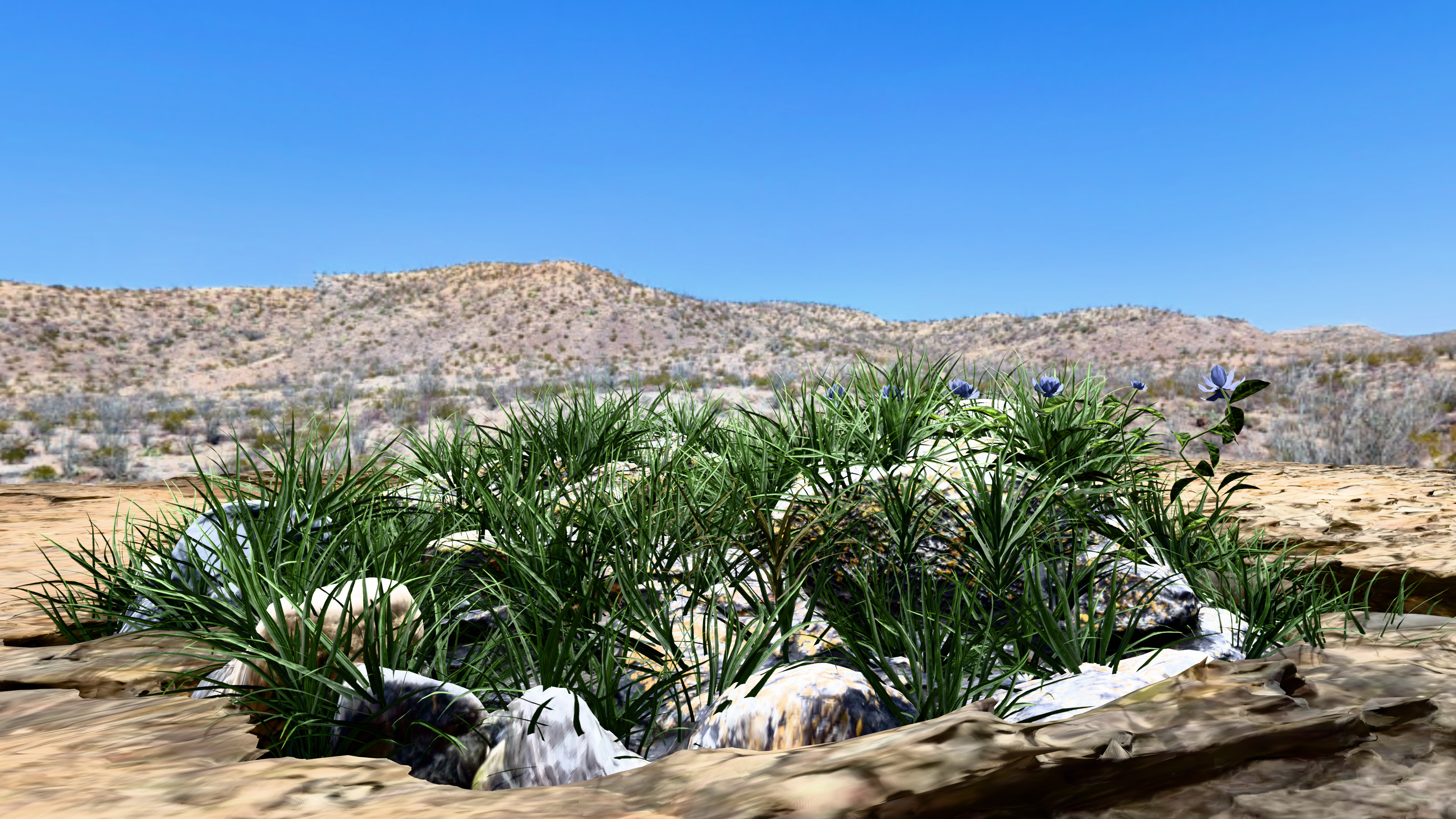 Nature Rock Pack with Flowers Stylized Environment Assets Low-poly 3D model_2