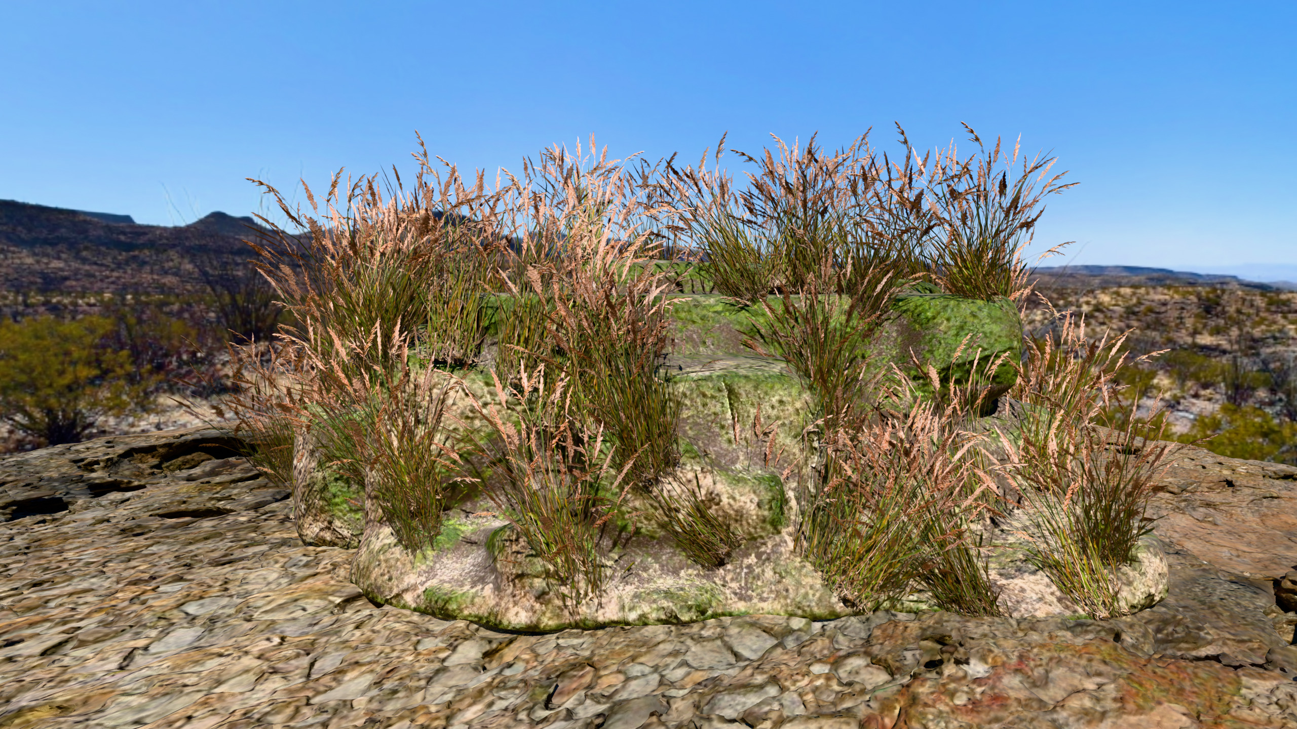 Nature Rock Pack with Flowers Stylized Environment Assets Low-poly 3D model_3