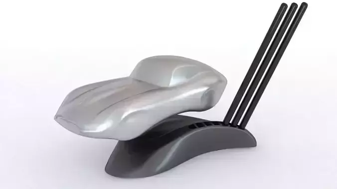 Jaguar E-Type Car Sculpture desk accessory with pen storage 3D print model
