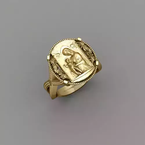 Virgin Mary and her boy child 3D print model