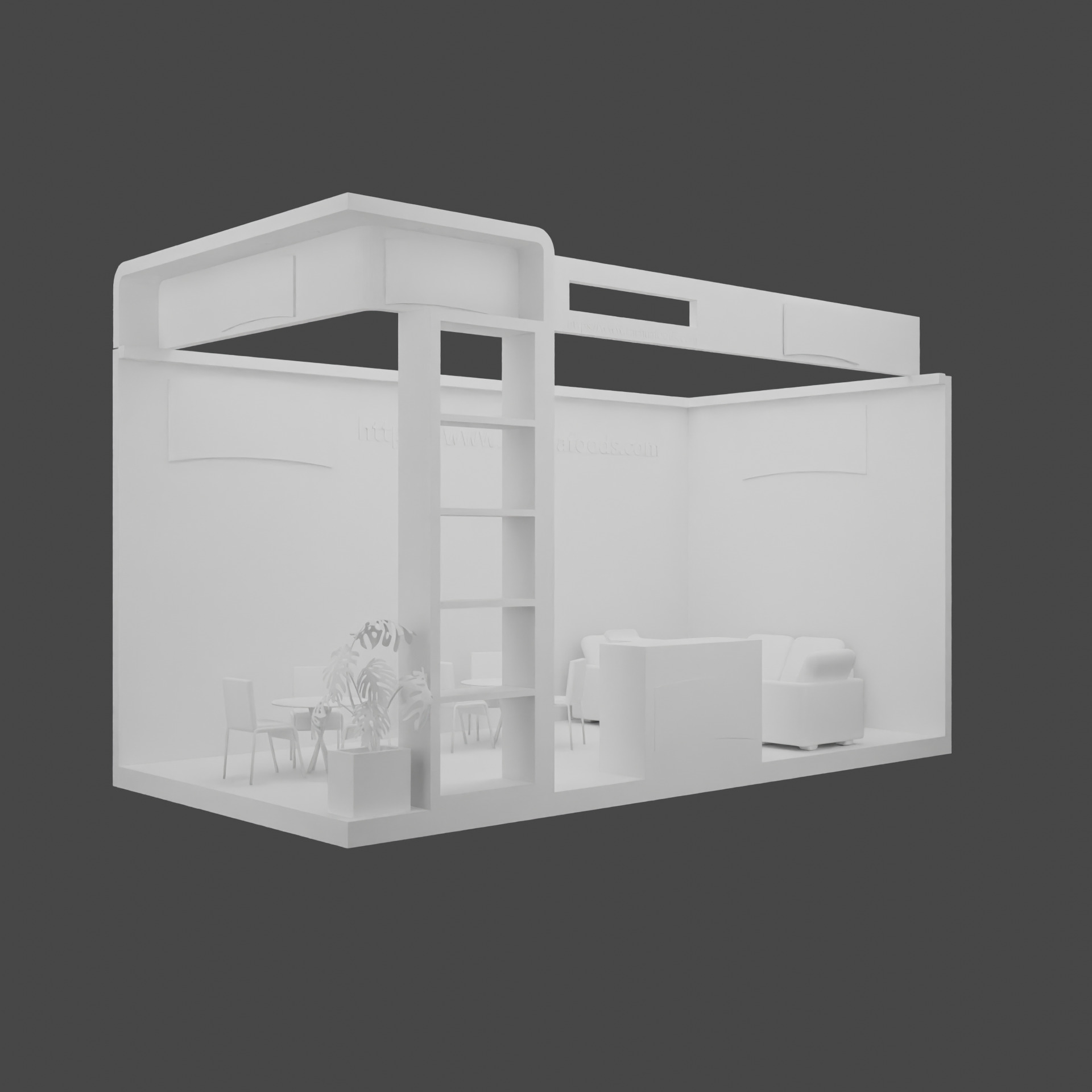 3D Exhibition Booth Low-poly 3D model_7