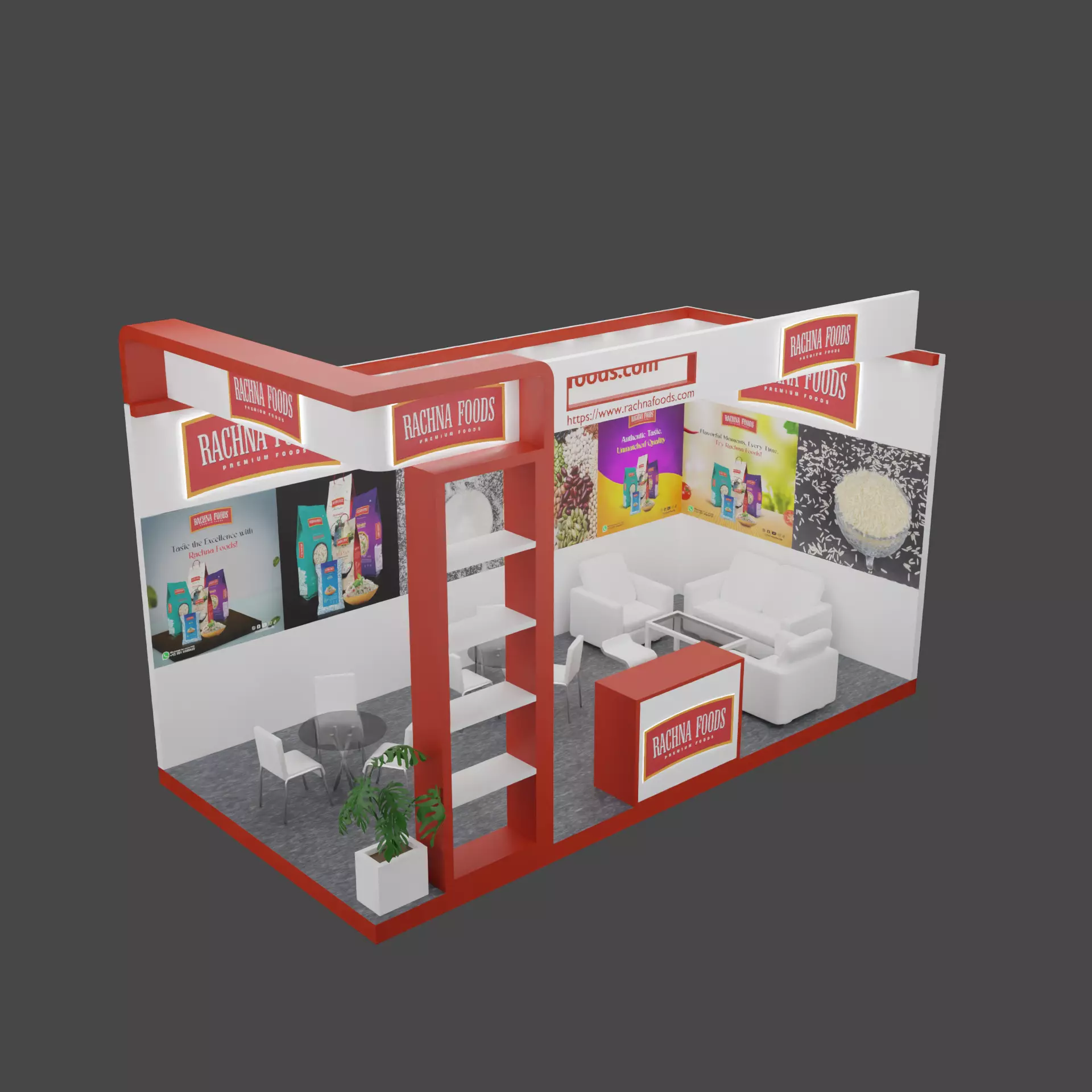 3D Exhibition Booth Low-poly 3D model_0