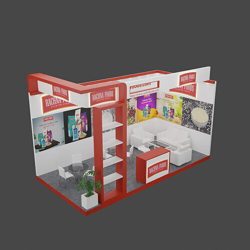 3D Exhibition Booth Low-poly 3D model