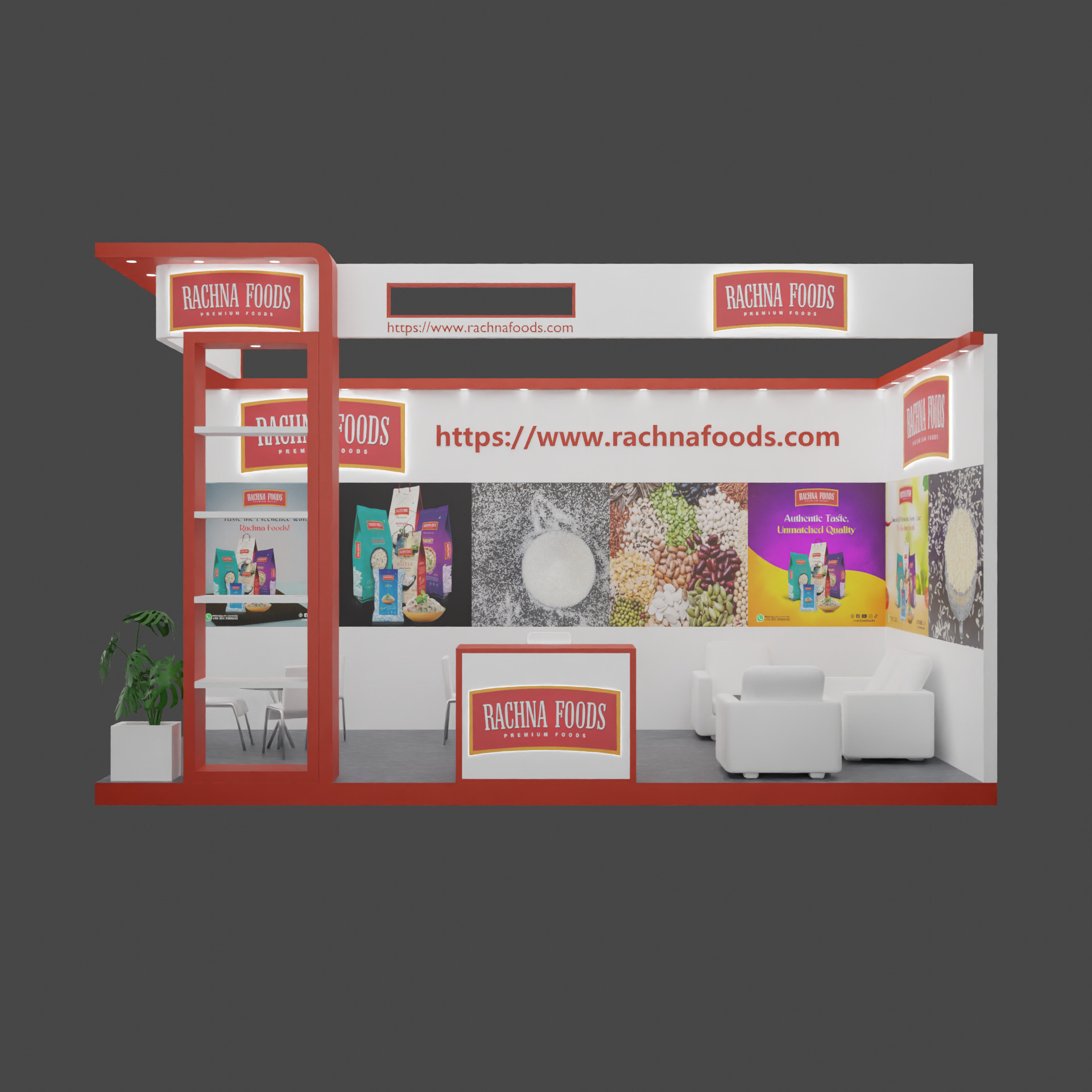 3D Exhibition Booth Low-poly 3D model_3