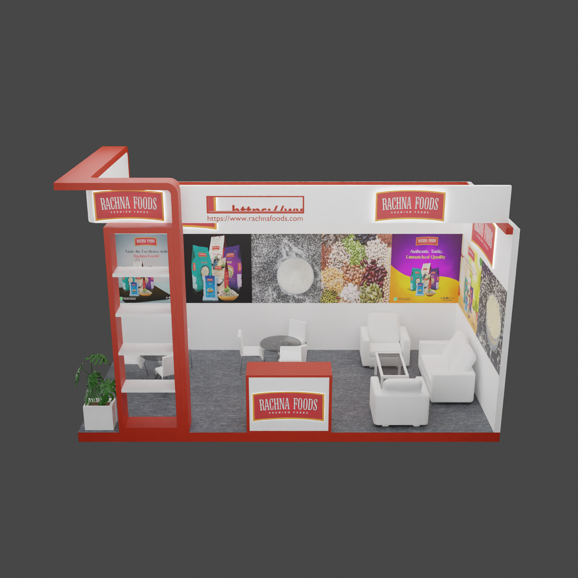 3D Exhibition Booth Low-poly 3D model_4
