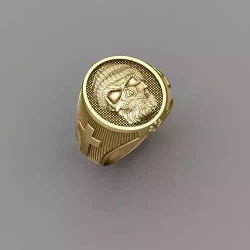 Skull Ring bearded STL 3d model for 3d printer