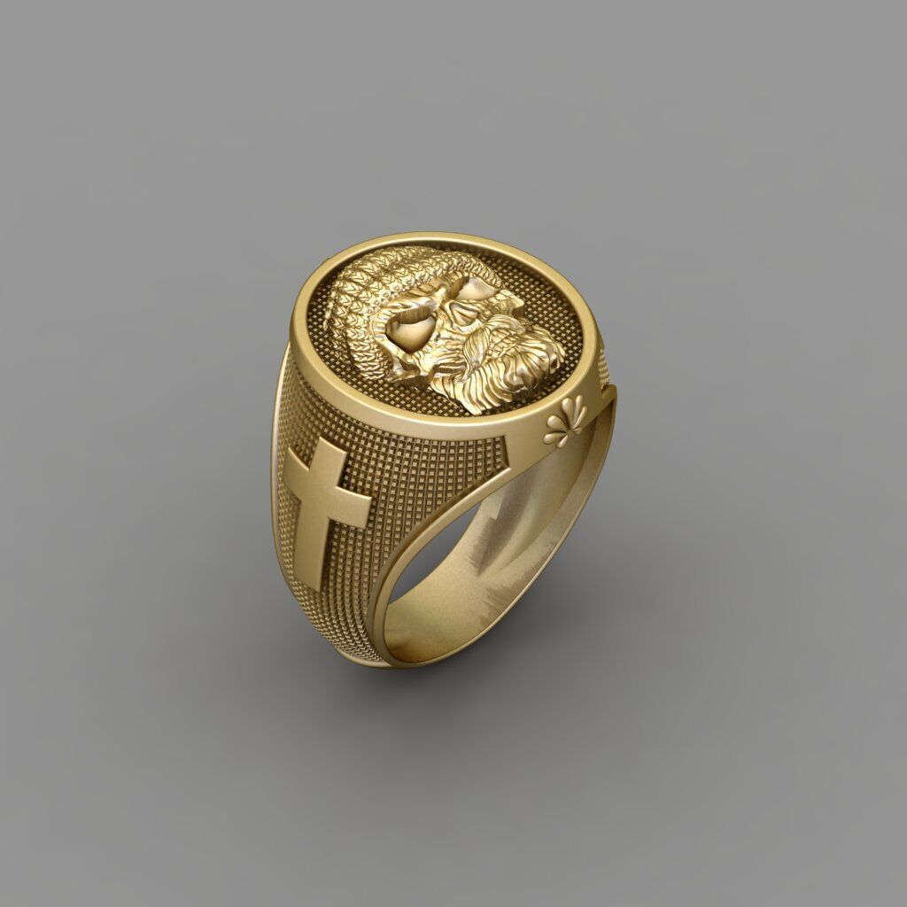 Skull Ring bearded STL 3d model for 3d printer 3D print model_1