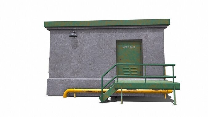 Rooftop Building Low-poly PBR Low-poly 3D model 3