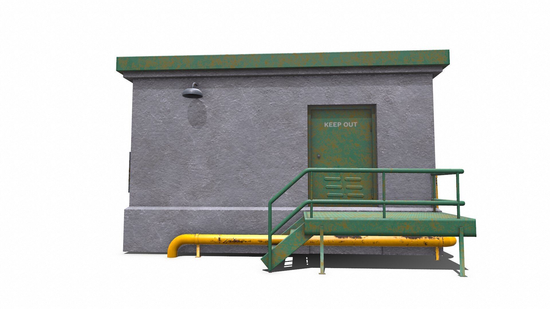 Rooftop Building Low-poly PBR Low-poly 3D model_2