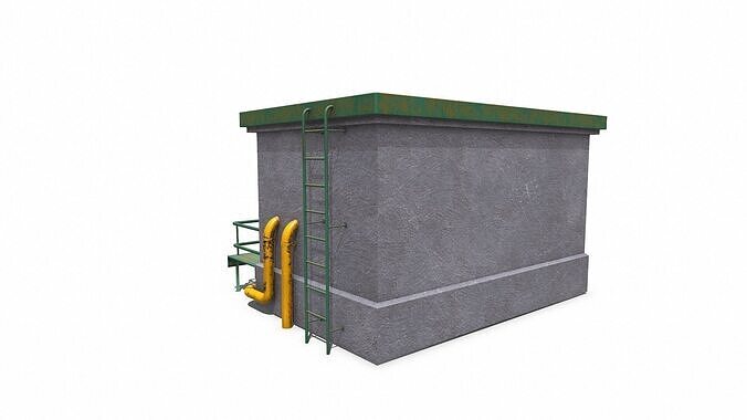Rooftop Building Low-poly PBR Low-poly 3D model 5